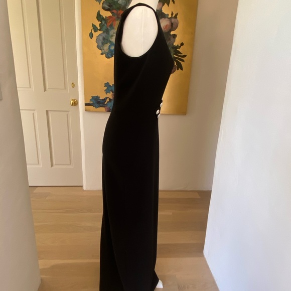 Elegant full length knit sleeveless gown with front detail size 8 - Picture 8 of 12